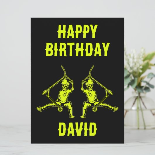 Trick Scooter Rider Verjaardag Kaart (Staand voorkant)