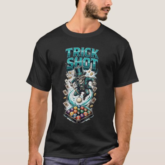 TRICK SHOT — Schedel Pool T-shirt (Voorkant)
