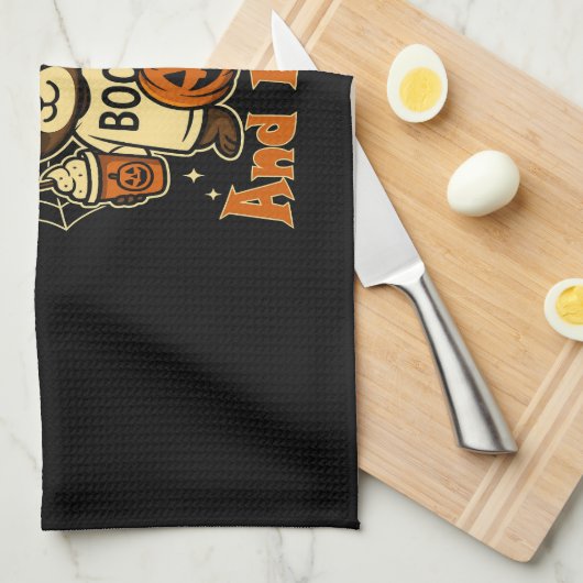 Trick Treat and Feral Cute Halloween Theedoek (Quarter Fold)