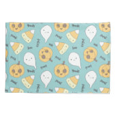 Trick Treat Boo Cute Halloween Pattern Kussensloop (Achterkant)