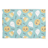 Trick Treat Boo Cute Halloween Pattern Kussensloop (Voorkant)