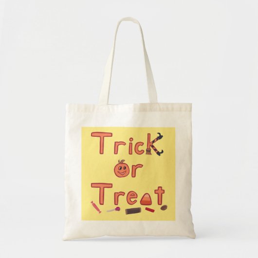 Trick, Treat Broom Witch Legs Snoep Halloween Bags Tote Bag (Voorkant)