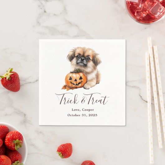 Trick & Treat Custom Pet Cocktail Bruiloften Serve Servet (Insitu)