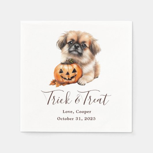 Trick & Treat Custom Pet Cocktail Bruiloften Serve Servet (Voorkant)