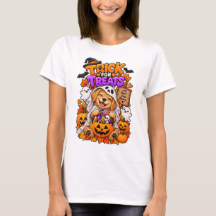 Trick voor snoepjes Halloween Puppy T-shirt