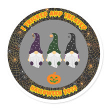 Tricked en behandelde Halloween Sticker