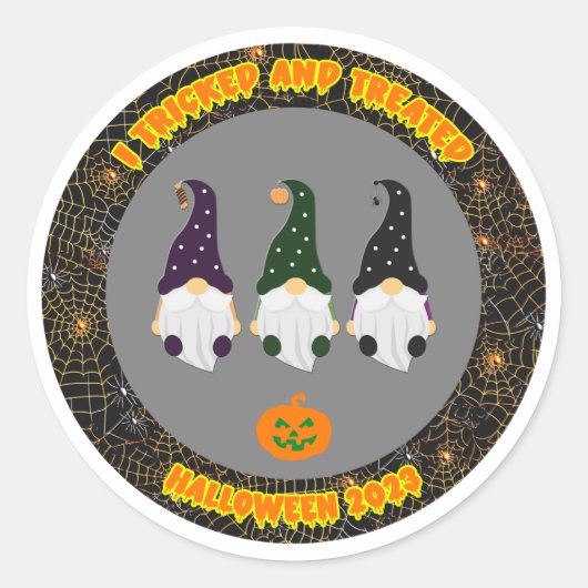 Tricked en behandelde Halloween Sticker (Voorkant)