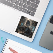 Trickery / Theemeester / Kelder Wijnmakerij Sticker (Laptop met iPhone)