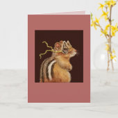 Trickie de chipmunkkaart kaart (Gele Bloem)