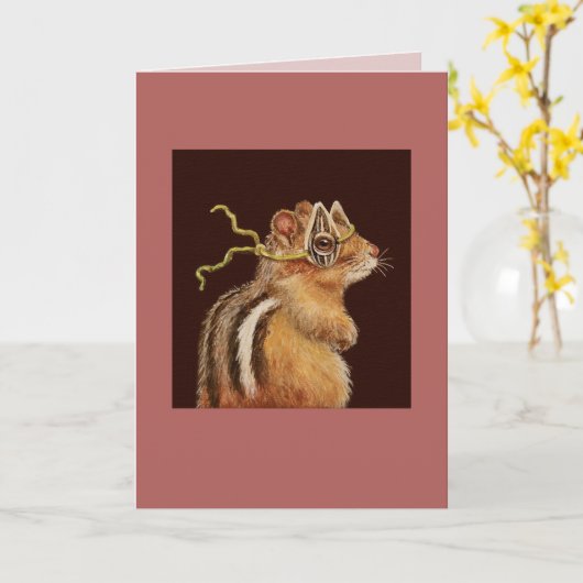Trickie de chipmunkkaart kaart (Gele Bloem)