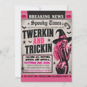 Trickin en Twerkin Halloween-feest Kaart