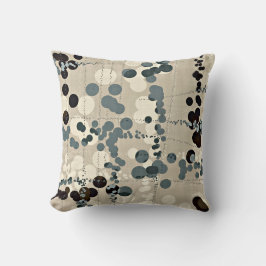 "Trickle" Blue en Brown Pillow Kussen