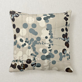 "Trickle" Blue en Brown Pillow Kussen
