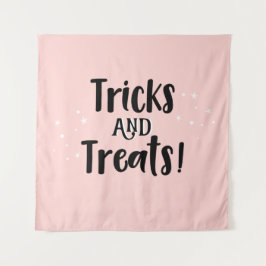 Tricks and Treats Halloween pink Backdrop party  Wandkleed