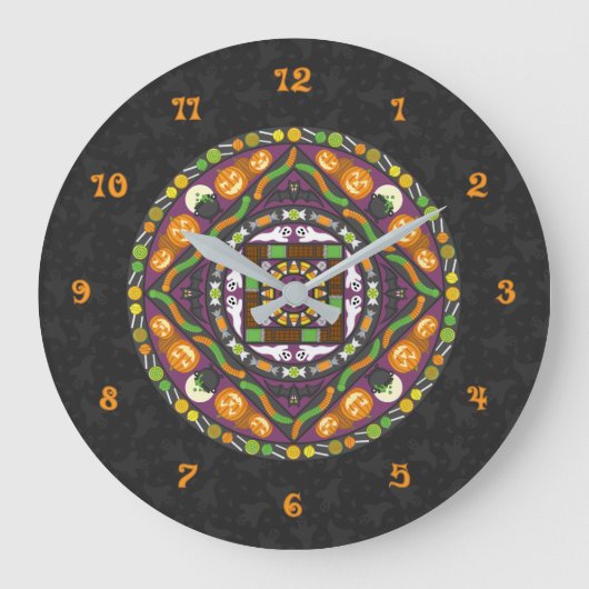 Tricks and Treats Mandala Clock Grote Klok (Voorkant)