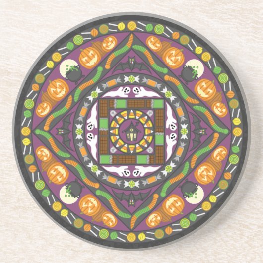 Tricks en snoepgoed Mandala onderzetter (Voorkant)