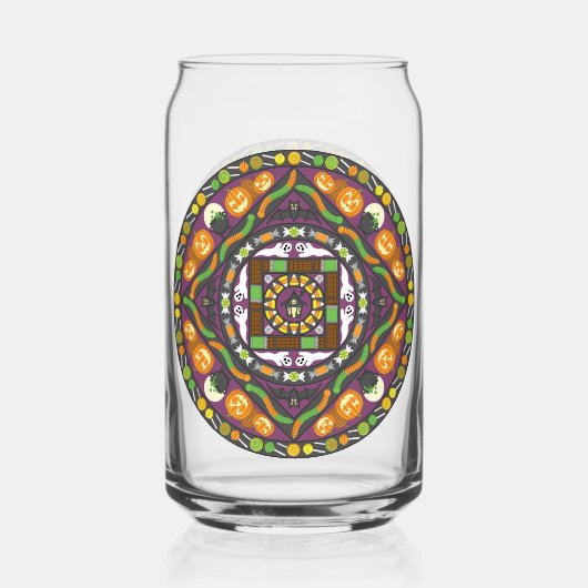 Tricks en traktaties Mandala Blikvorm Glas (Voorkant)