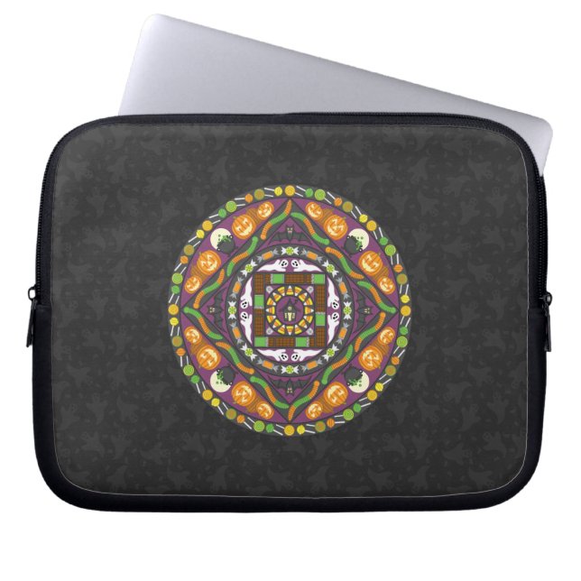 Tricks en Treats Mandala Laptop Hoes (Voorkant)