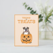Tricks for Trets English Bulldog Oranje Feestdagenkaart (Staand voorkant)