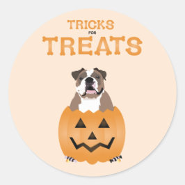 Tricks for Trets English Bulldog Oranje Ronde Sticker