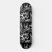 Tricks Stunts Stickmen Black White Persoonlijk Skateboard (Voorkant)