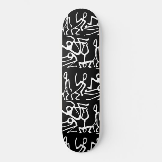 Tricks Stunts Stickmen Black White Persoonlijk Skateboard (Voorkant)