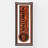 Tricks & Treats Halloween Witte Achtergrond Spandoek (Verticaal)