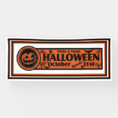 Tricks & Treats Halloween Witte Achtergrond Spandoek (Horizontaal)