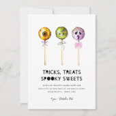 Tricks Treats Spooky Sweets Halloween Nodig Kinder Kaart (Voorkant)