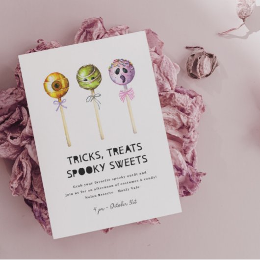 Tricks Treats Spooky Sweets Halloween Nodig Kinder Kaart