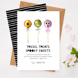 Tricks Treats Spooky Sweets Halloween Nodig Kinder Kaart