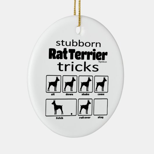 Tricks van Rat Terrier Keramisch Ornament (Rechts)
