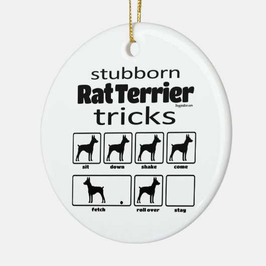 Tricks van Rat Terrier Keramisch Ornament (Links)