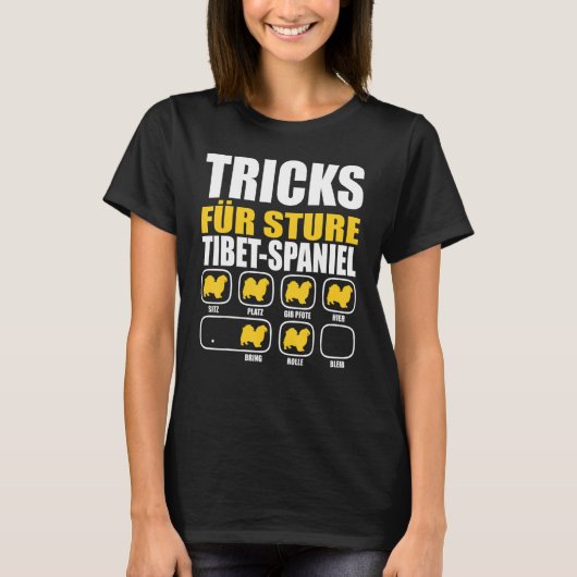 Tricks voor Sture Tibetan Spaniel T-Shirt (Voorkant)