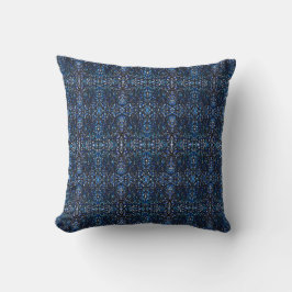 Trickster Blau Zwart Abstract Oost-Indische Inkt K Kussen
