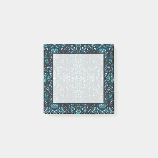 Trickster Blauw Groen Zwart Abstract India Inskuns Post-it® Notes (Voorkant)