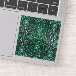 Trickster Green Abstract India Inkt Kunst Sticker