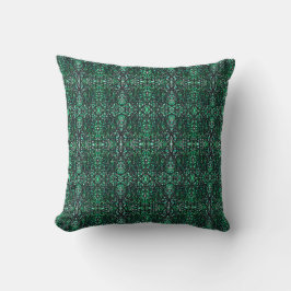 Trickster Groen Zwart Abstract India Inskunst Kussen