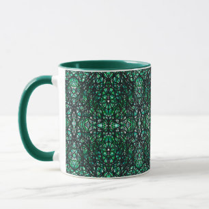 Trickster Groen Zwart Abstract India Inskunst Mok