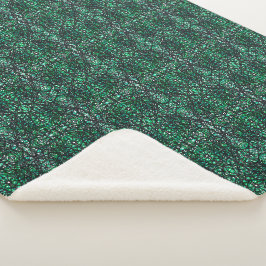 Trickster Groen Zwart Abstract India Inskunst Sherpa Deken