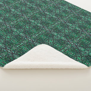 Trickster Groen Zwart Abstract India Inskunst Sherpa Deken