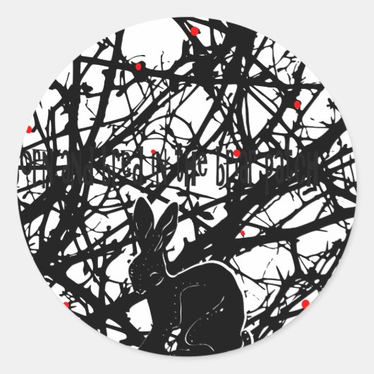 Trickster Konijn in Briar Patch Ronde Sticker (Voorkant)