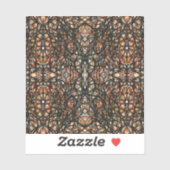 Trickster Oranje Zwart Abstract India Inkt Kunst Sticker (Vel)