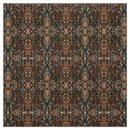 Trickster Oranje Zwart Abstract India Inkt Kunst Stof