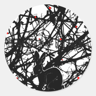 Trickster Rabbit in Briar Patch Ronde Sticker
