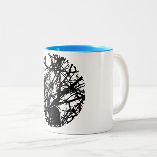 Trickster Rabbit in Briar Patch Tweekleurige Koffiemok (Voorkant rechts)