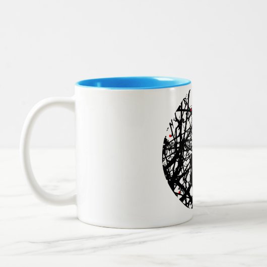 Trickster Rabbit in Briar Patch Tweekleurige Koffiemok (Links)