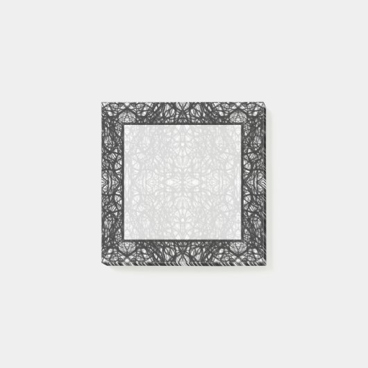 Trickster Zwart en Wit Abstracte Oost-Indische Ink Post-it® Notes (Voorkant)