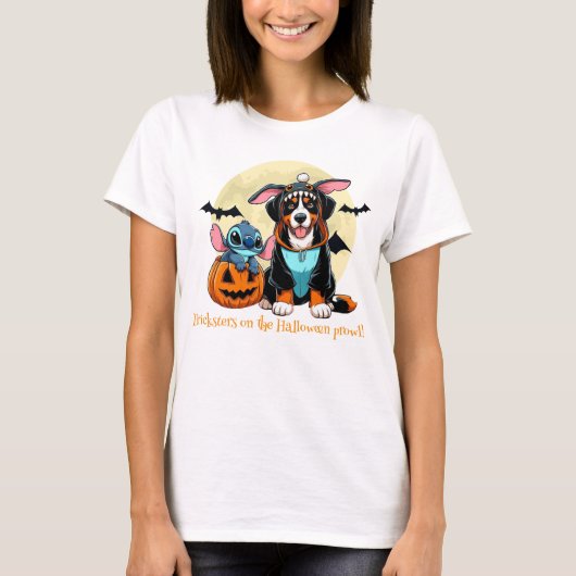 Tricksters op de Halloween-prowl! T-shirt (Voorkant)