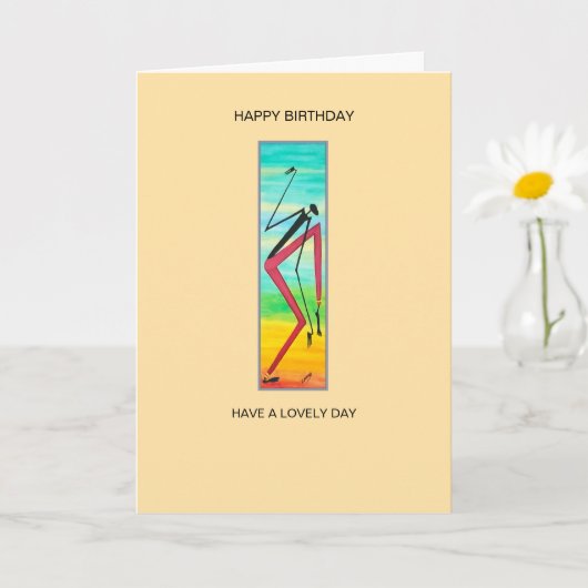 Tricky Afrikaanse danser Happy Birthday Kaart (Kleine Plant)